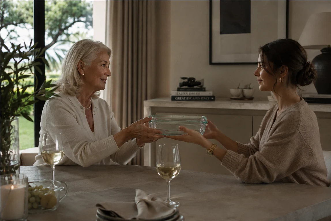 A glass dish shared between generations